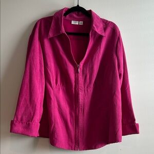 Cato Women's Vibrant Pink Zip-Up Shirt